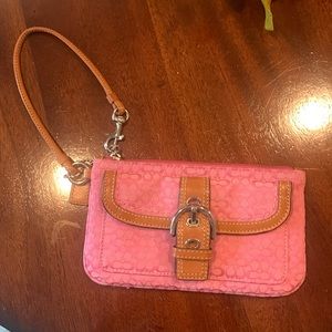 Vintage Pink Coach Wristlet